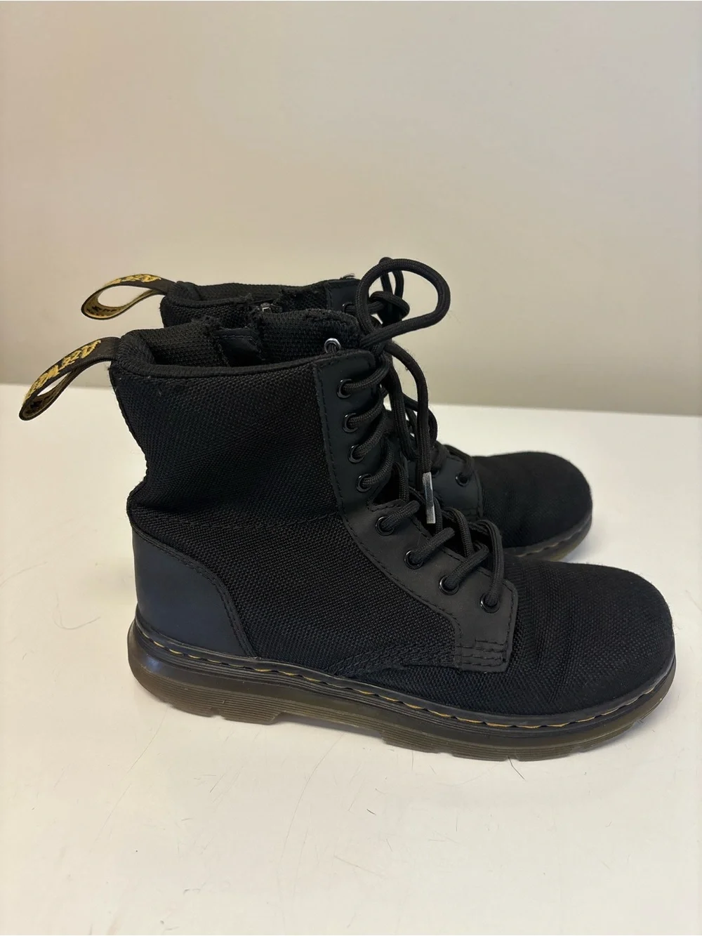 Dr. Martens Comb Combat Lace Up Kids Unisex Boots Size 2